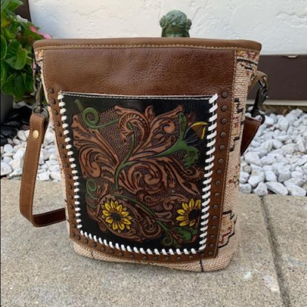 New Bohemian Floral Western Print Tote Bag Handbag - Picture 11 of 14